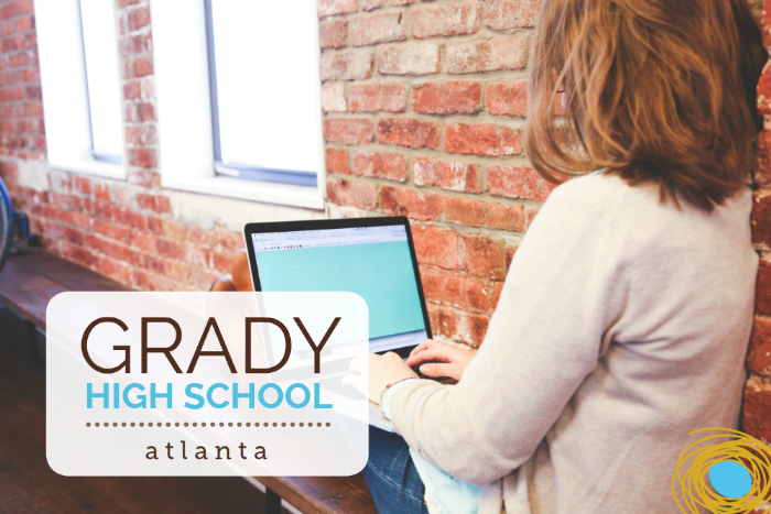 Student working at Grady High School in Atlanta, Georgia.