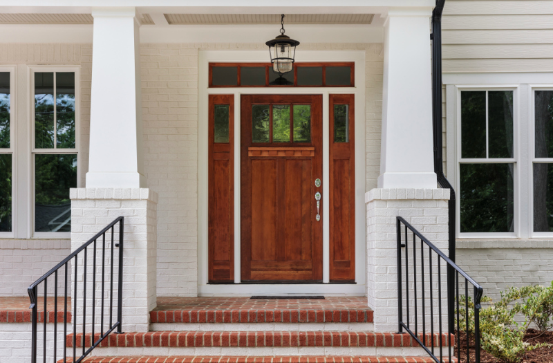 Front door of a Johns Creek home for sale.