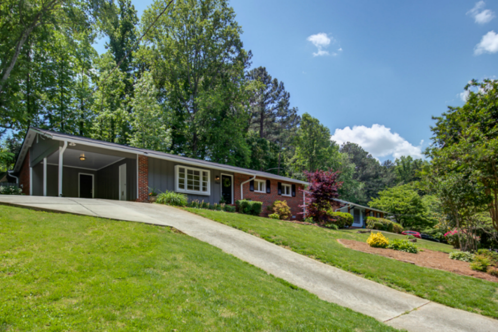 Single story homes for sale in Atlanta, including mid century ranches