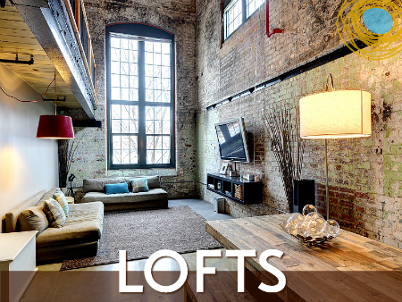 Interior of an authentic warehouse-style Atlanta loft for sale
