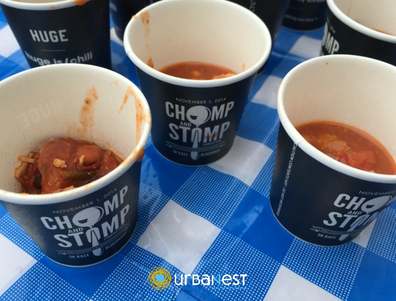 Table of tasting cups at the Cabbagetown Chomp & Stomp festival