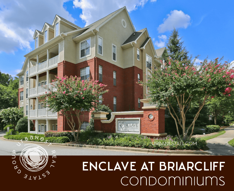 Entrance to the Enclave at Briarcliff condos for sale in Atlanta.