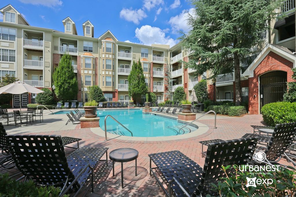Swimming pool in the Enclave at Briarcliff Condominiums near Emory University in Atlanta