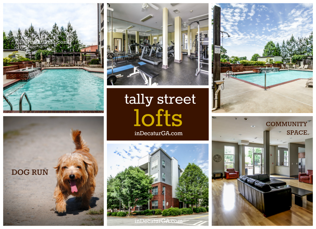 Collage of amenities offered at Talley Street Lofts in the CIty of Decatur