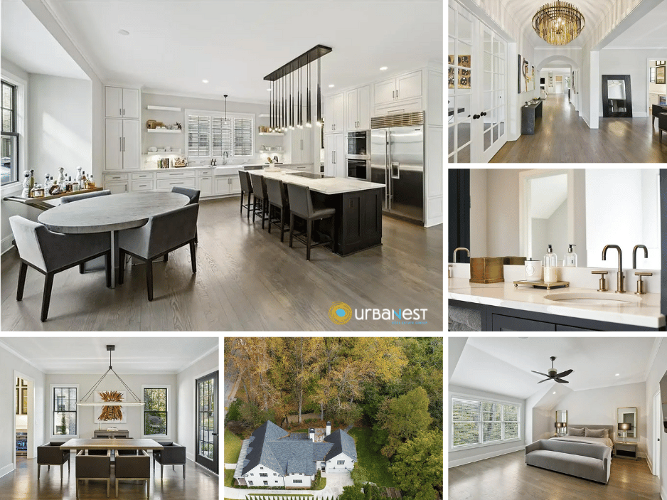 Interior and exterior photos of this luxury home for sale in Morningside Atlanta