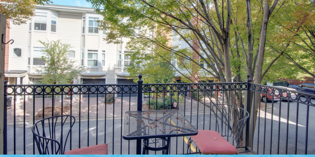 Patio overlooking Inman Park townhomes for sale in Atlanta