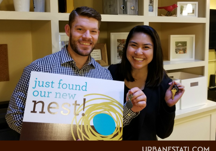 Happy home buyers in the Urban Nest office in East Atlanta