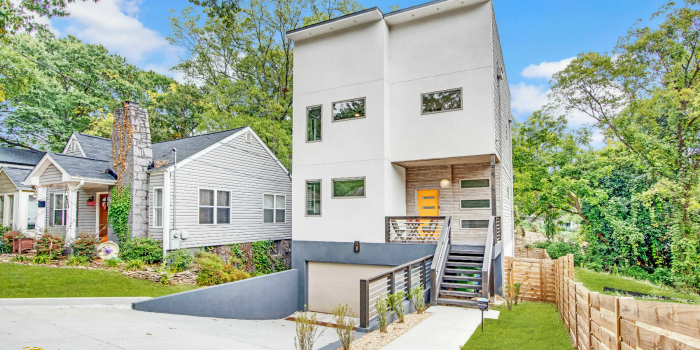Exterior of a modern home for sale in East Atlanta Village