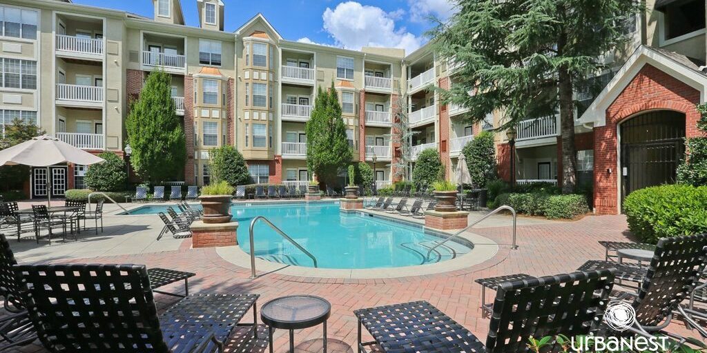 Swimming pool in the Enclave at Briarcliff Condominiums near Emory University in Atlanta