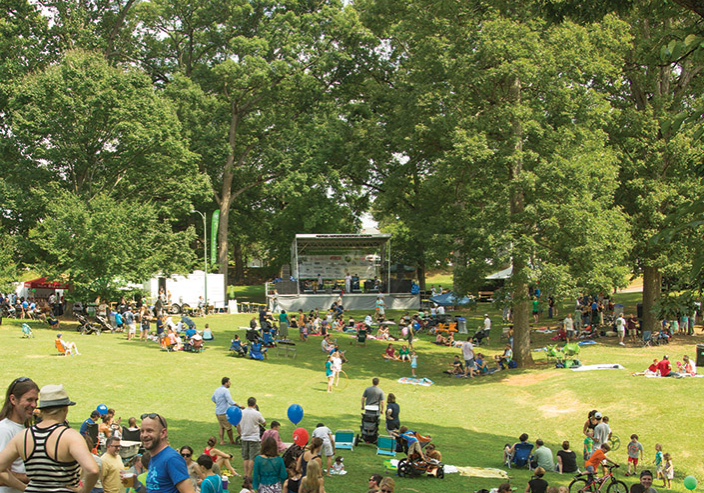 View of the park during the Grant Park Summer Shade Festival